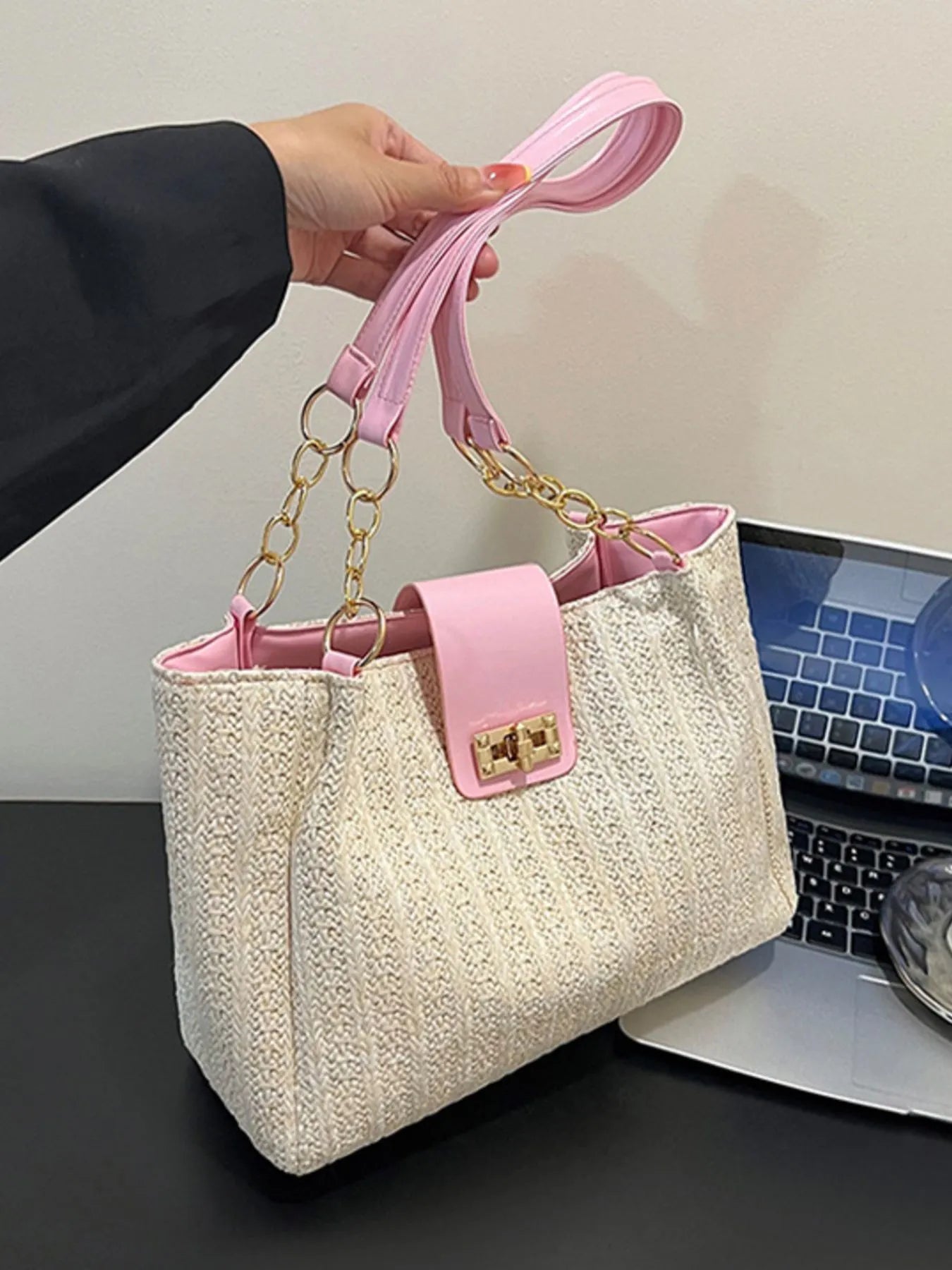 Woven Straw Shoulder Bag Trendsi