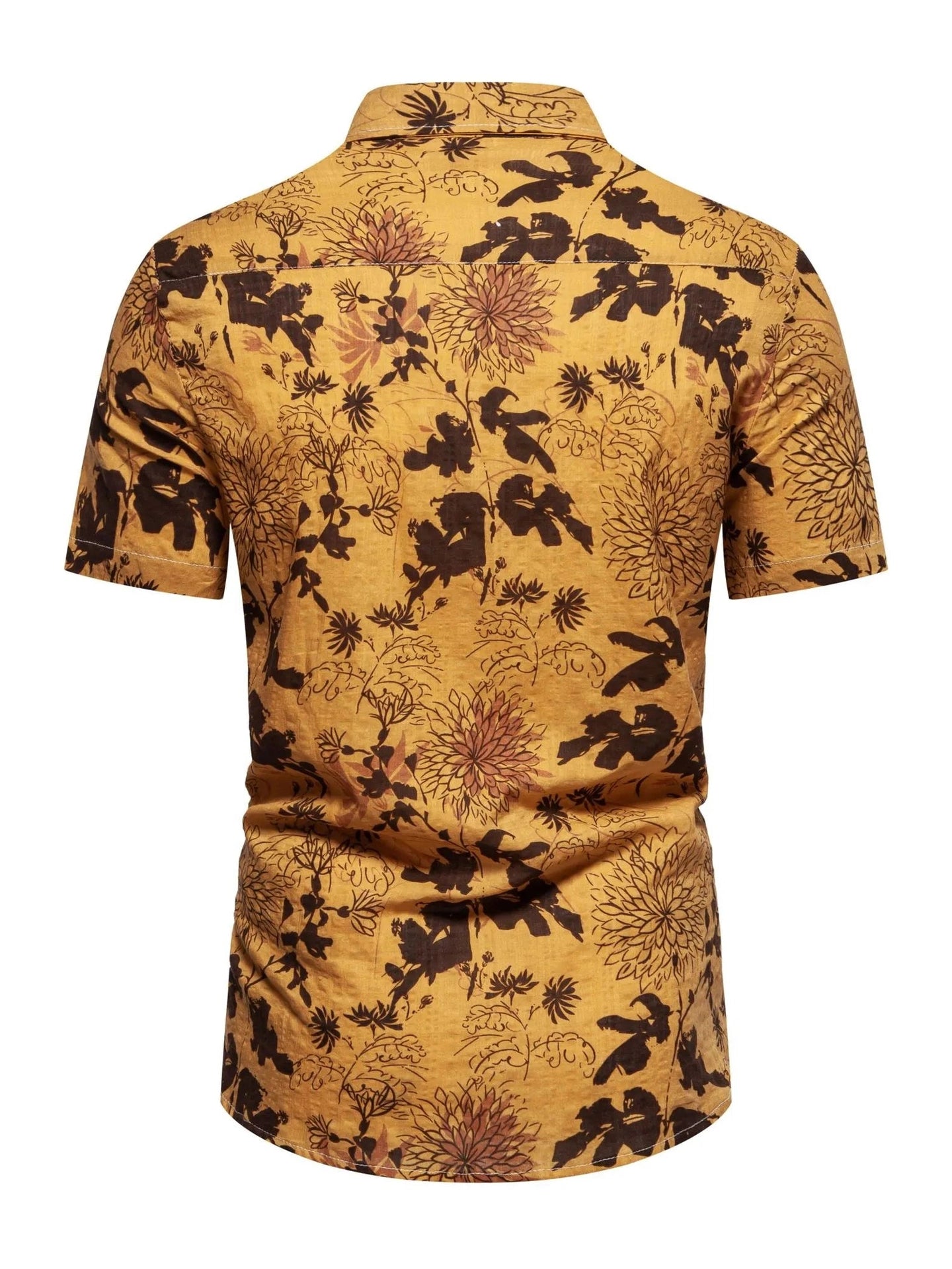 Men's Plus Size Floral Print Short Sleeve Button Down Shirt Trendsi