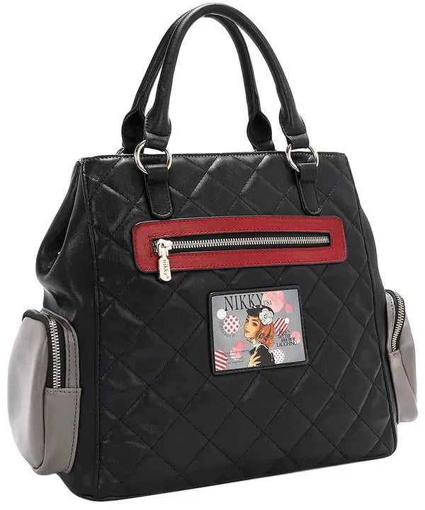 Nicole Lee USA Eco-Leather Handbag with Side Pockets Trendsi