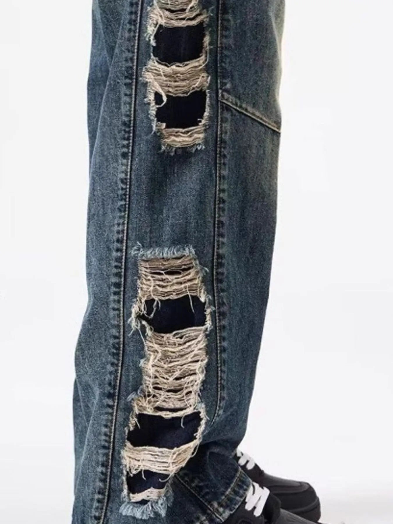 Men's Full Size Distressed Wide Leg Baggy Jeans Plus Size