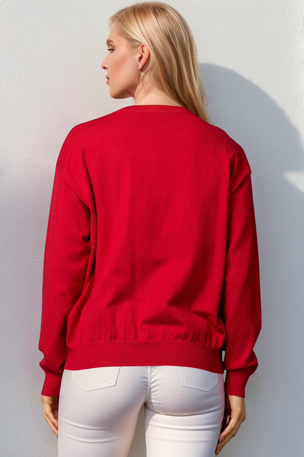 Double Take Full Size Nutcracker Sequin Long Sleeve Sweater NicholesGifts