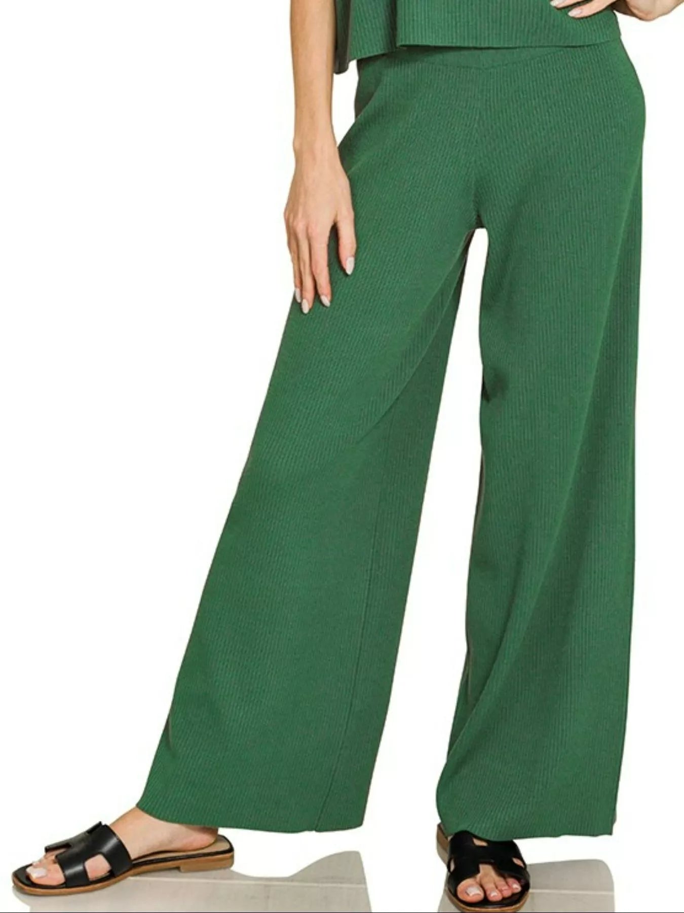 Zenana Viscose Sweater Short Sleeve Top and Pants Set NicholesGifts