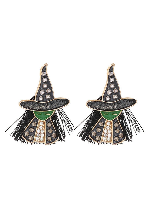 Witch Rhinestone Alloy Earrings Trendsi