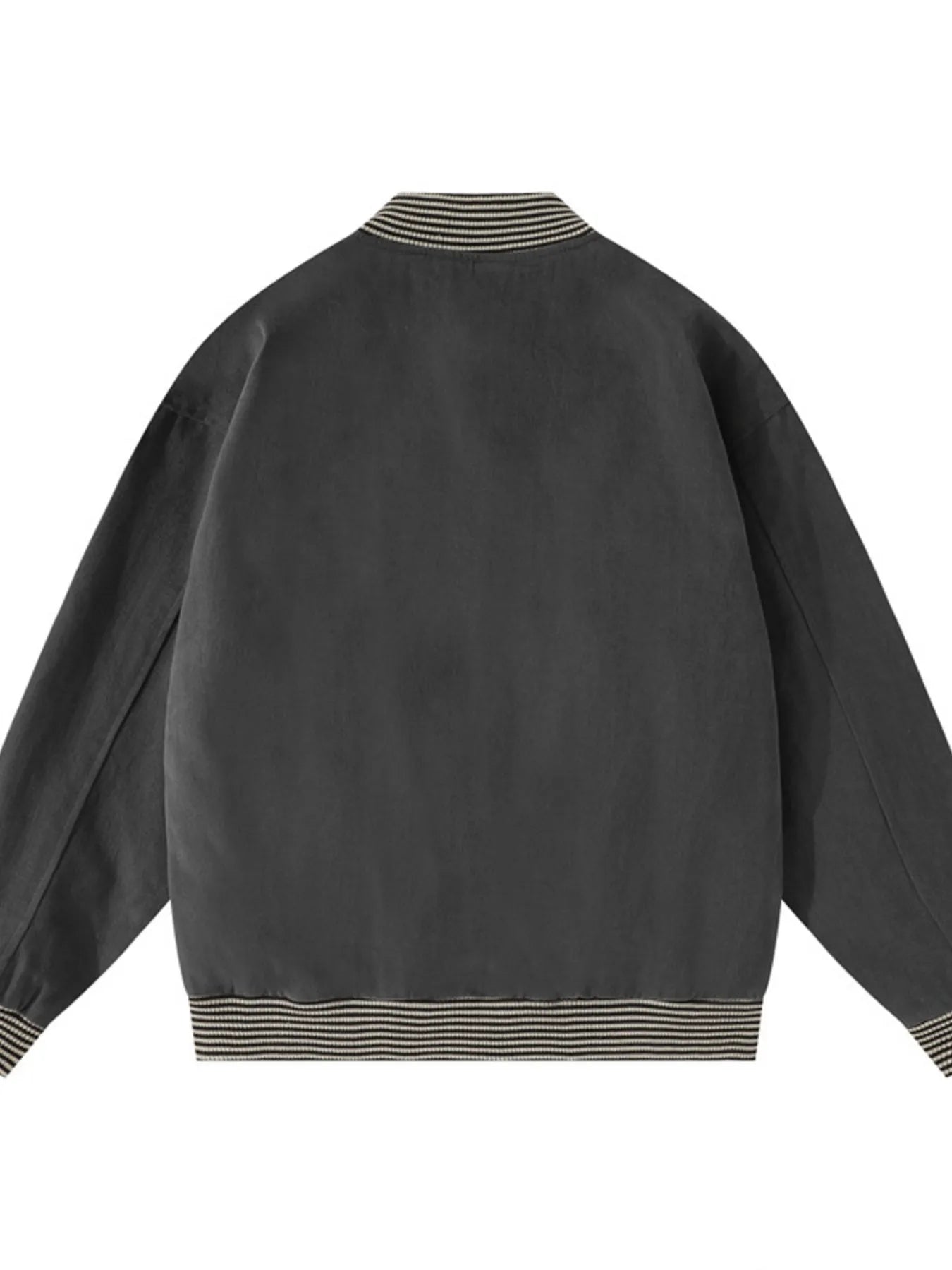 Men's Striped Hem Zip Up Jacket Trendsi