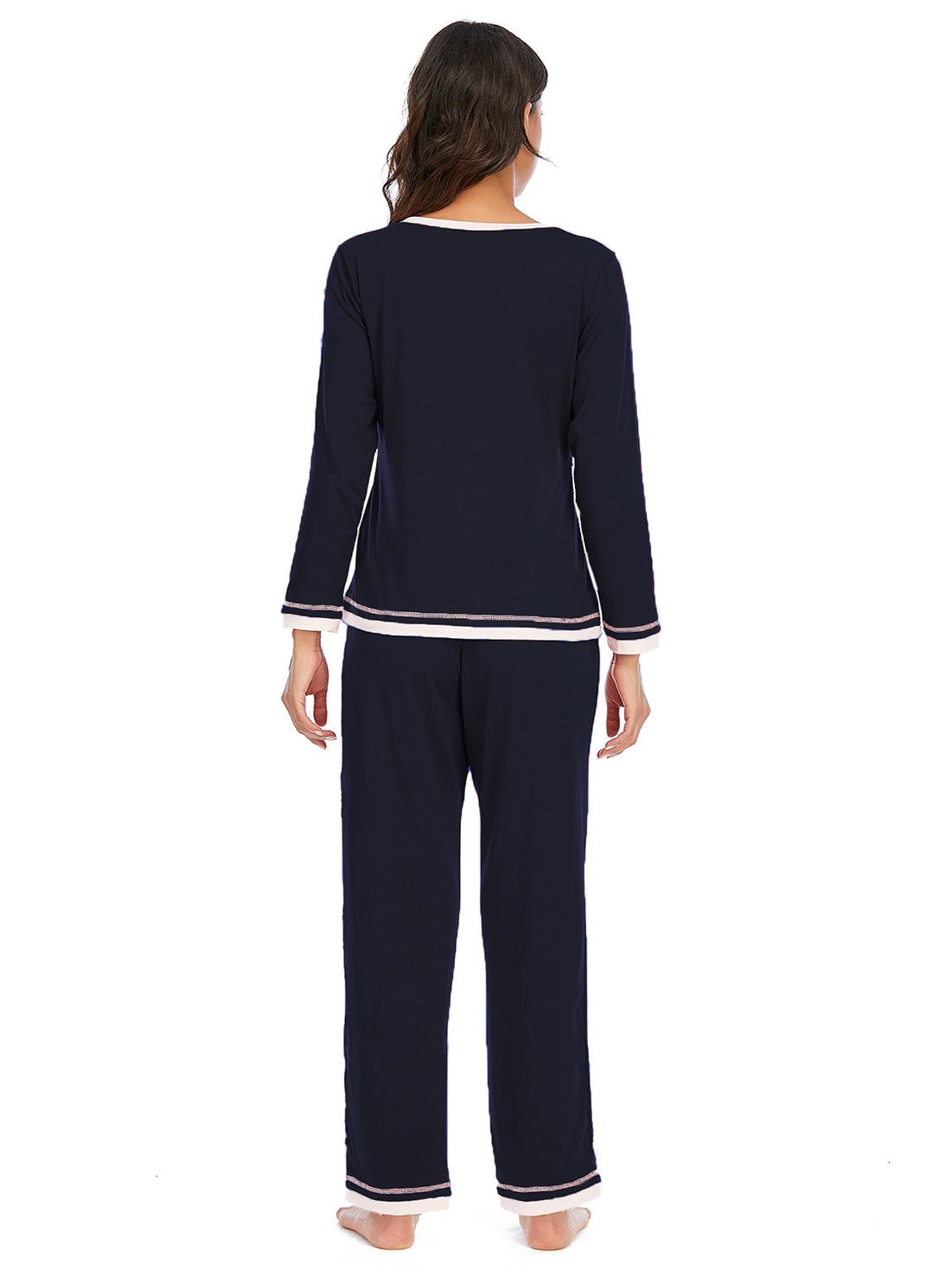 Women V-Neck Top and Pants Lounge Set