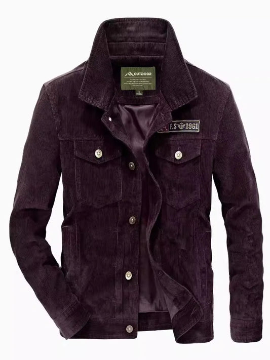 Men's Plus Size Button Up Long Sleeve Jacket