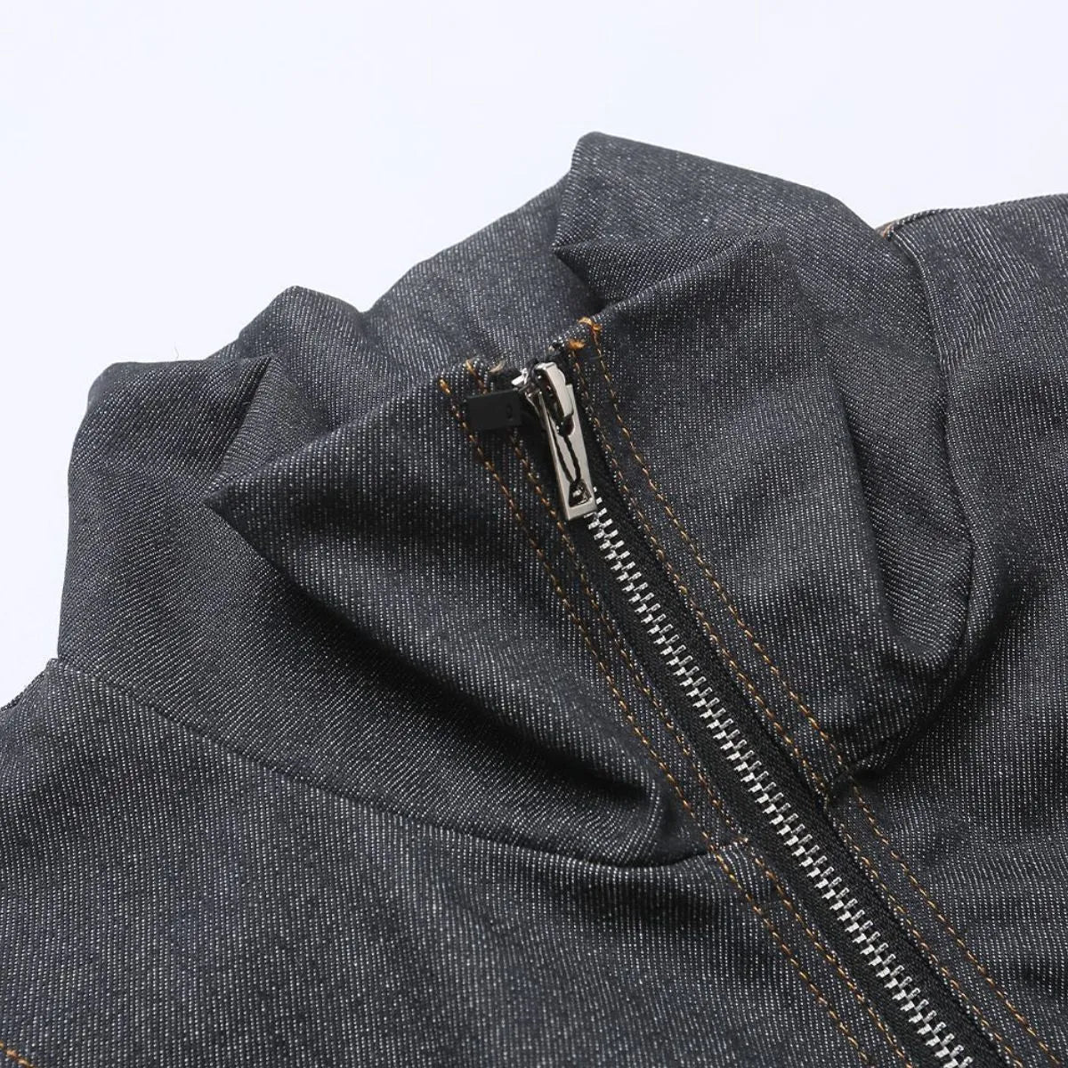 Men's Washed Zip Up Denim Jacket Trendsi