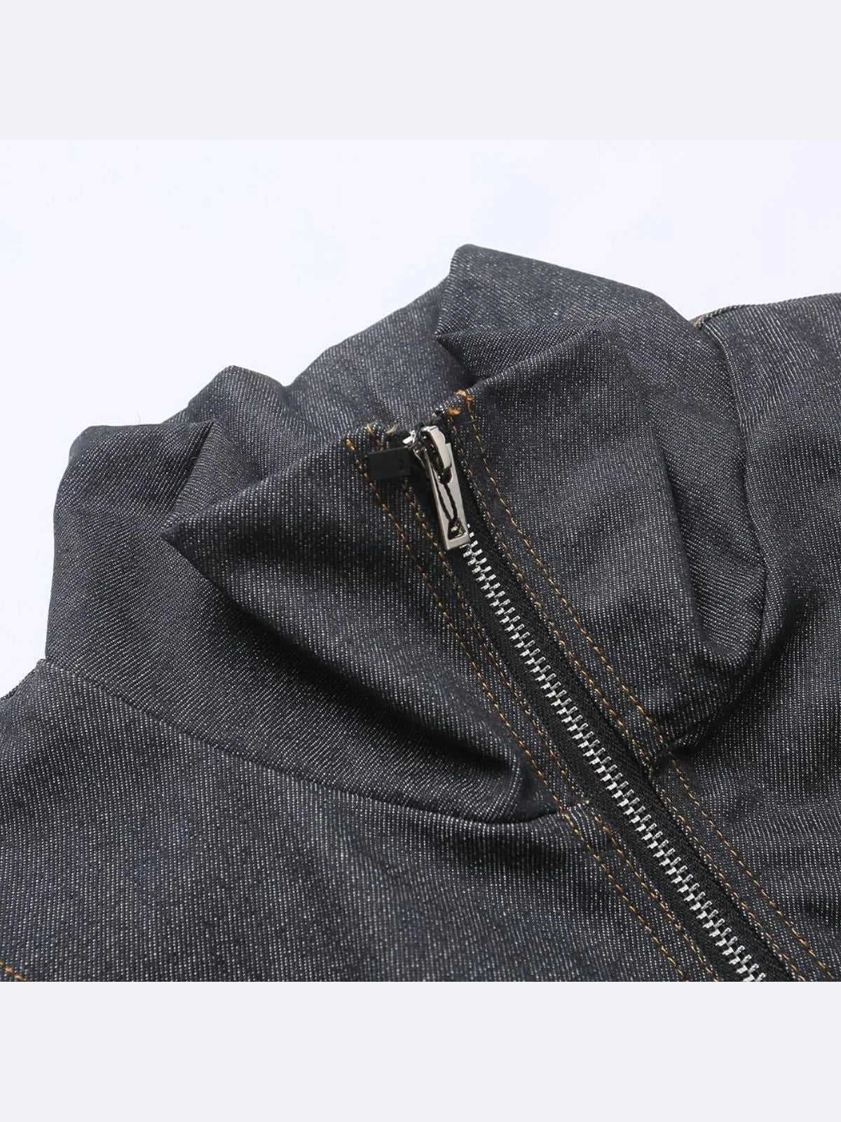Men's Washed Zip Up Denim Jacket NicholesGifts