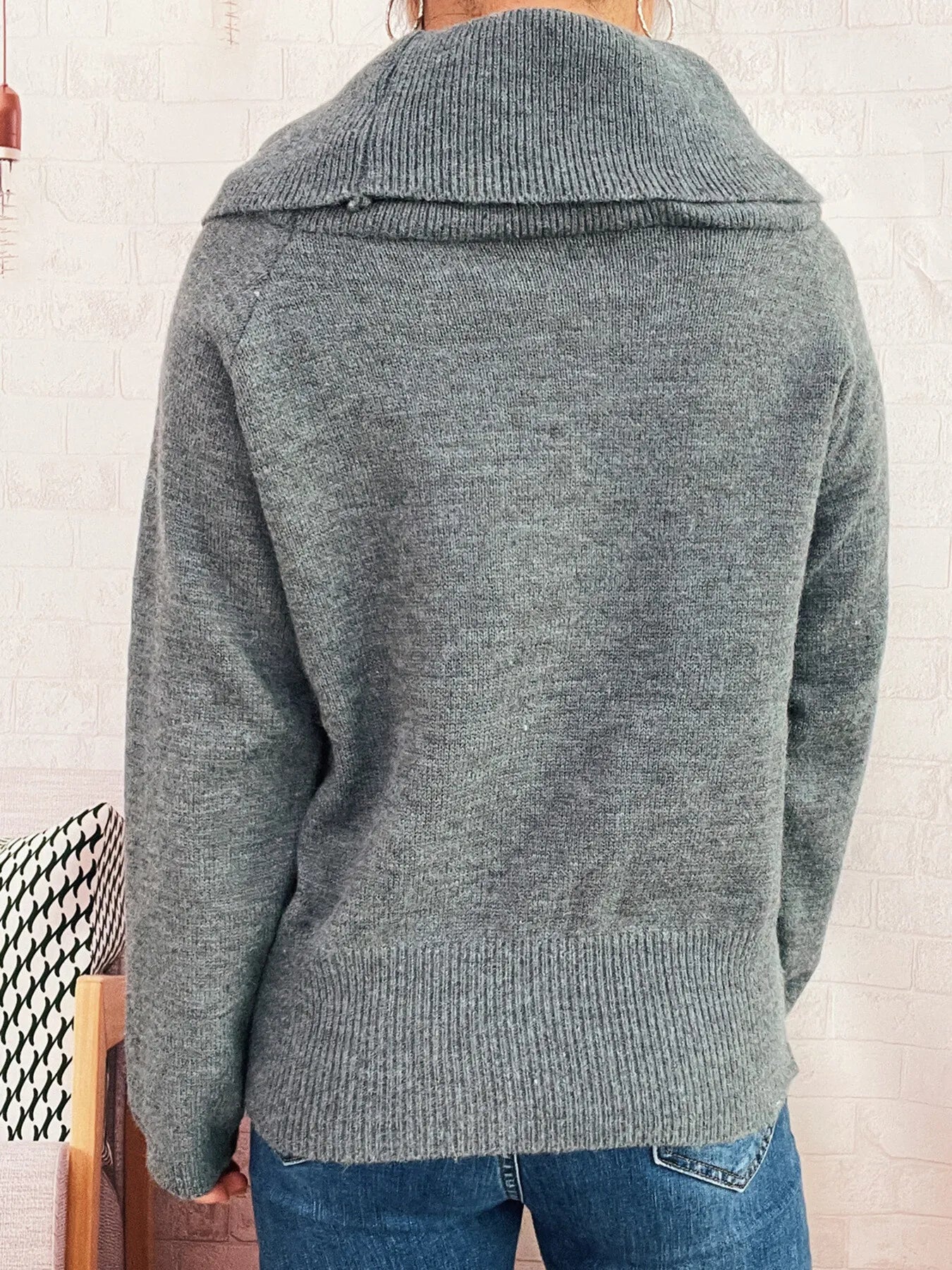 Striped Turtleneck Long Sleeve Sweater