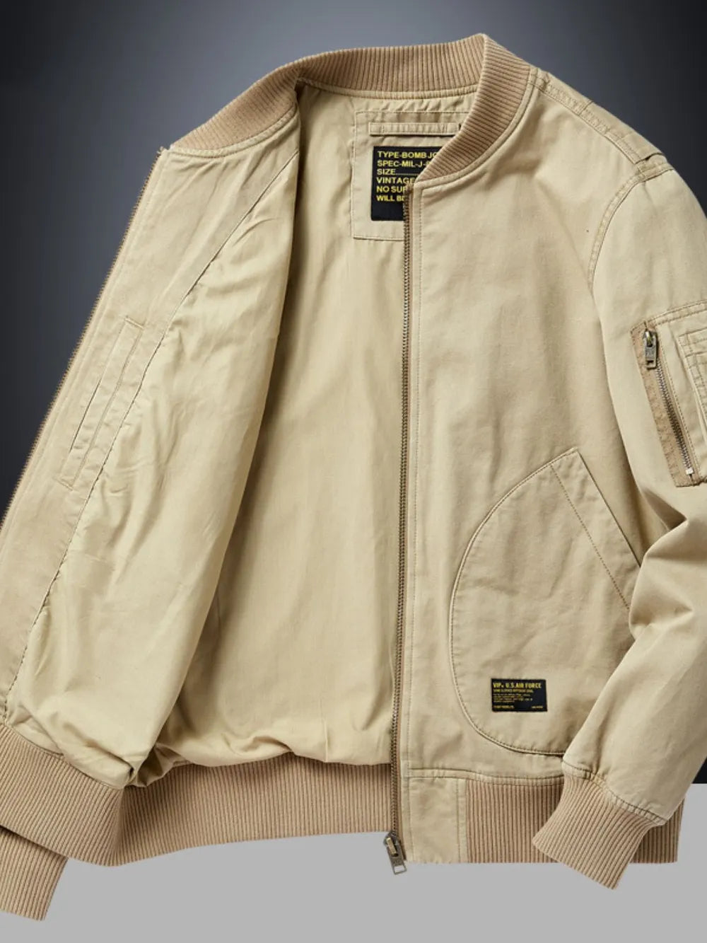 Men's Plus Size Zip Up Baseball Collar Bomber Jacket Trendsi