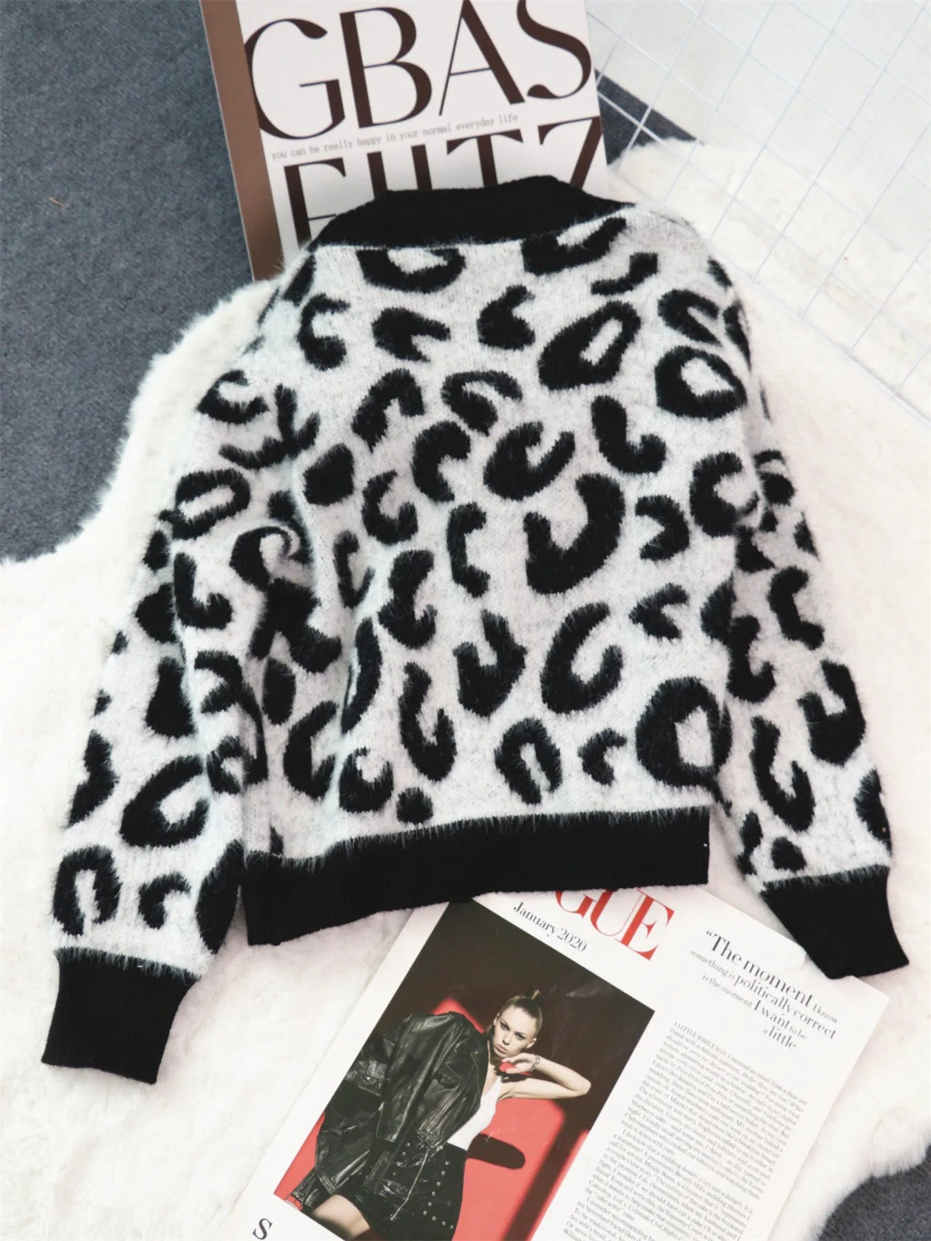 Leopard Fuzzy Button Up Cardigan