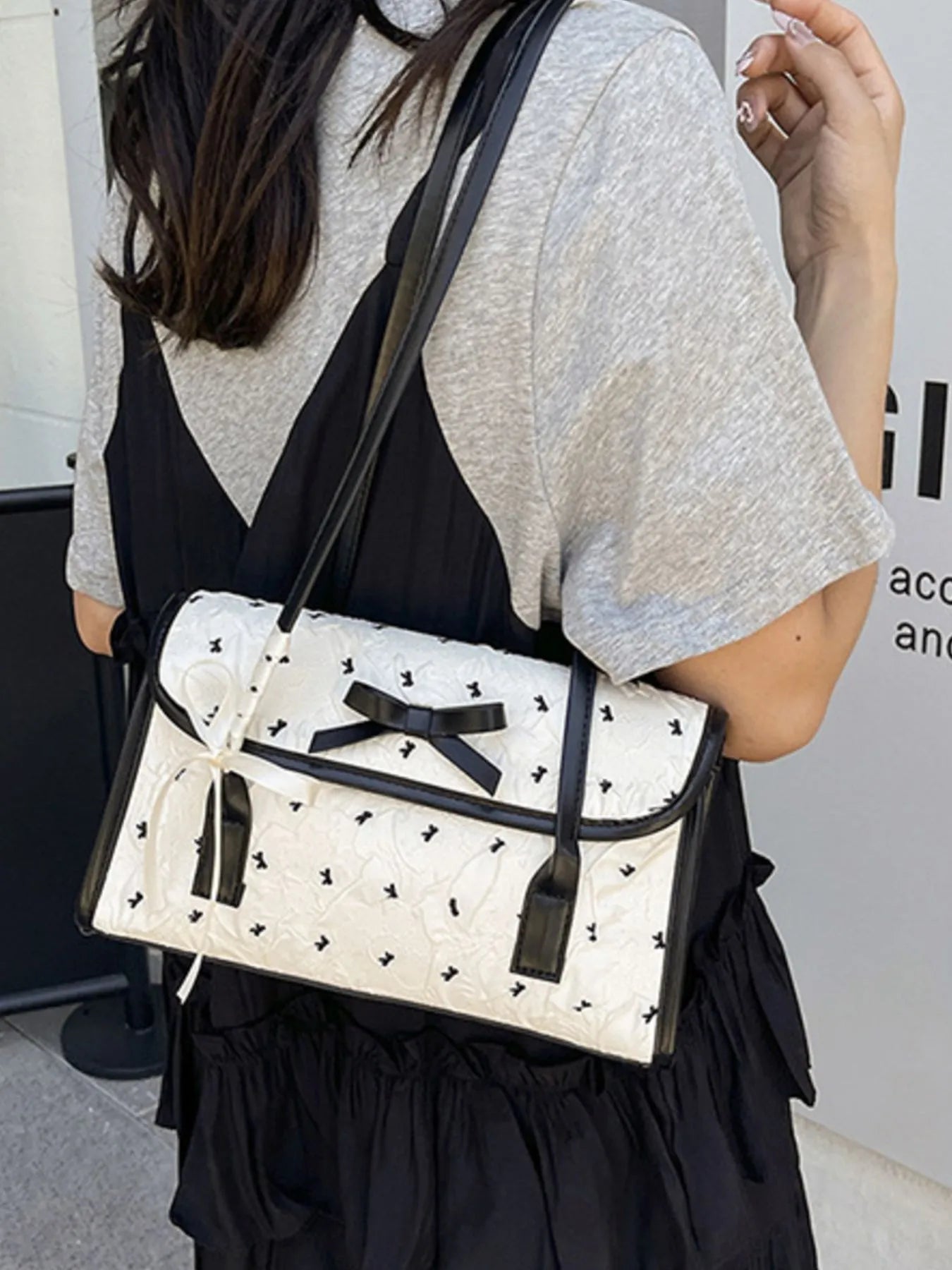 Bow PU Leather Shoulder Bag Trendsi