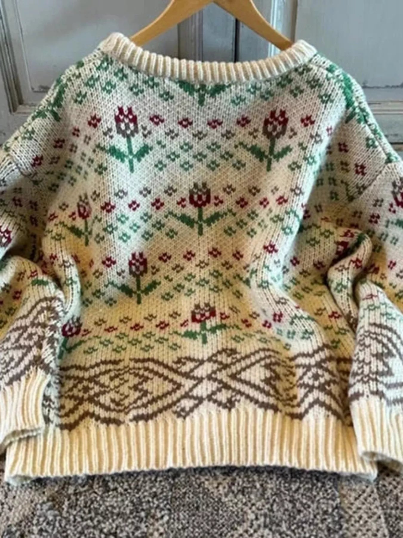 Floral Pattern Button-Up Cardigan