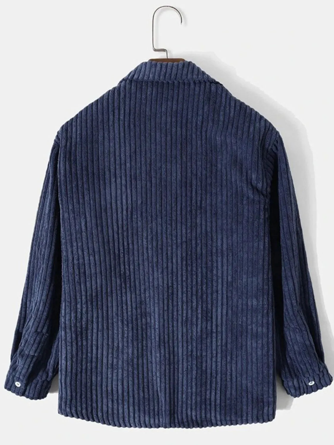 Men's Full Size Corduroy Button Up Long Sleeve Jacket Plus Size Trendsi