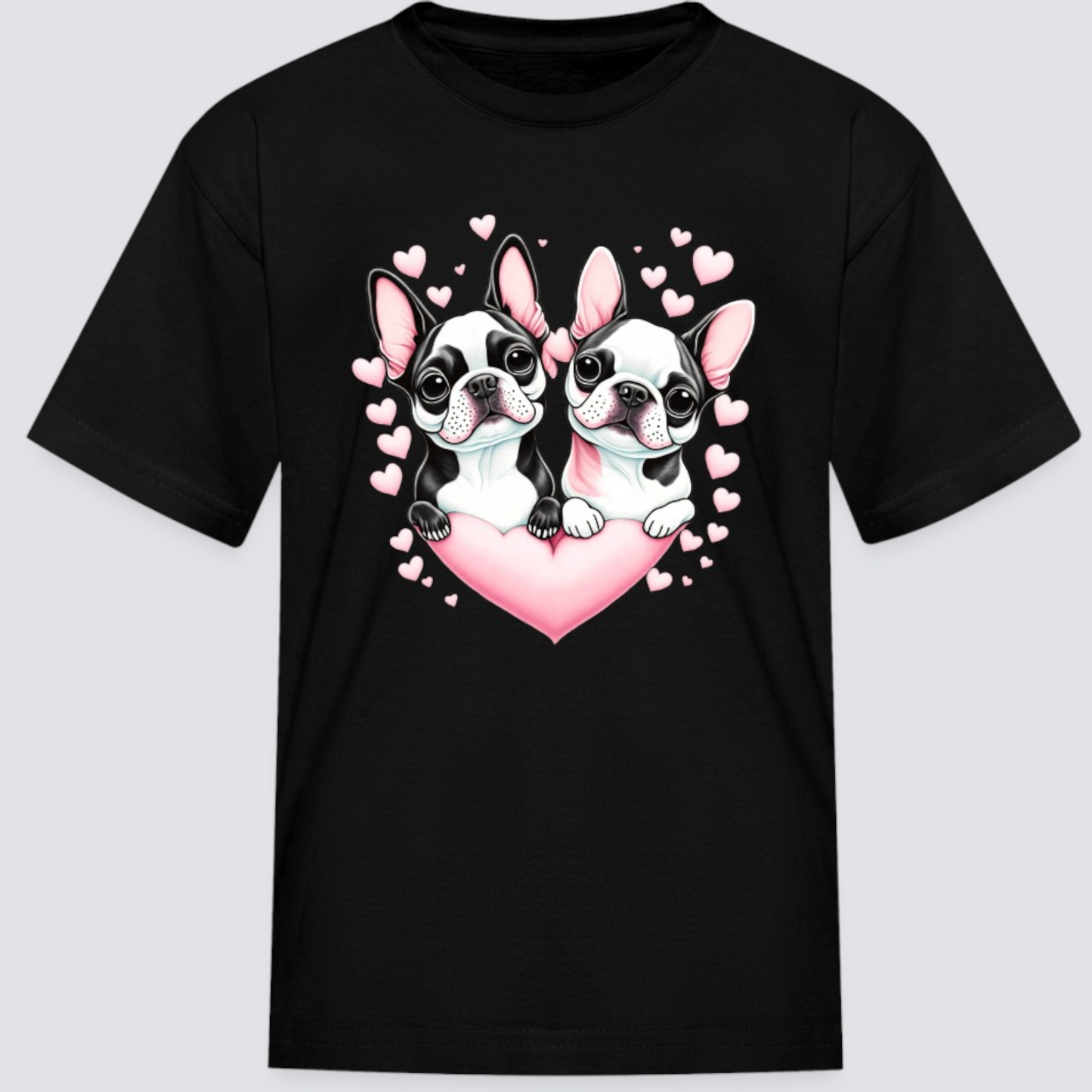 Girls Pugs and Hearts Short Sleeve T-Shirt NicholesGifts