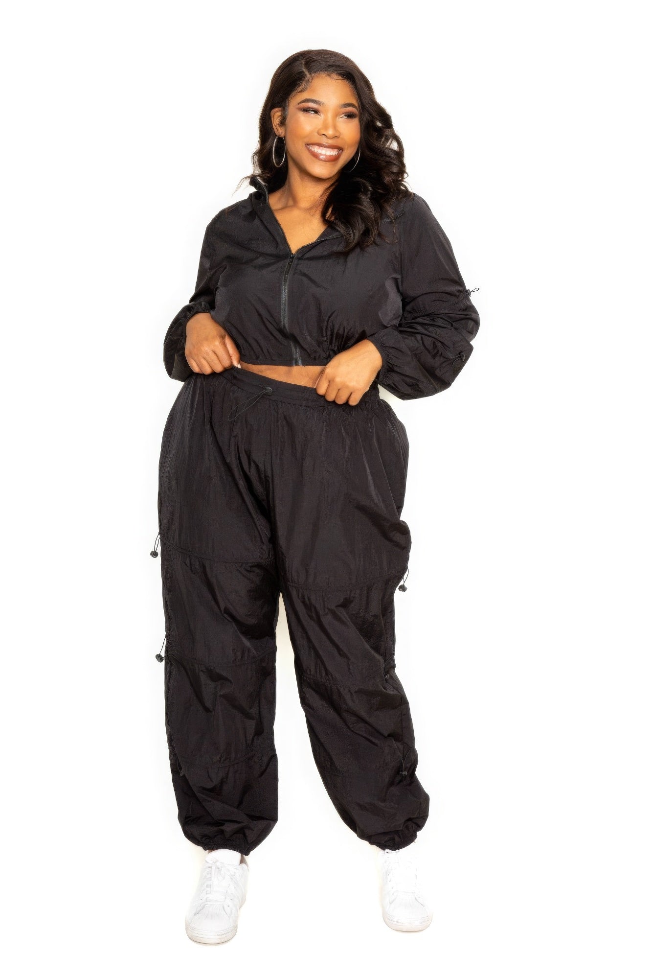 Women Active Zip Up Set With Cord Lock Detail NicholesGifts