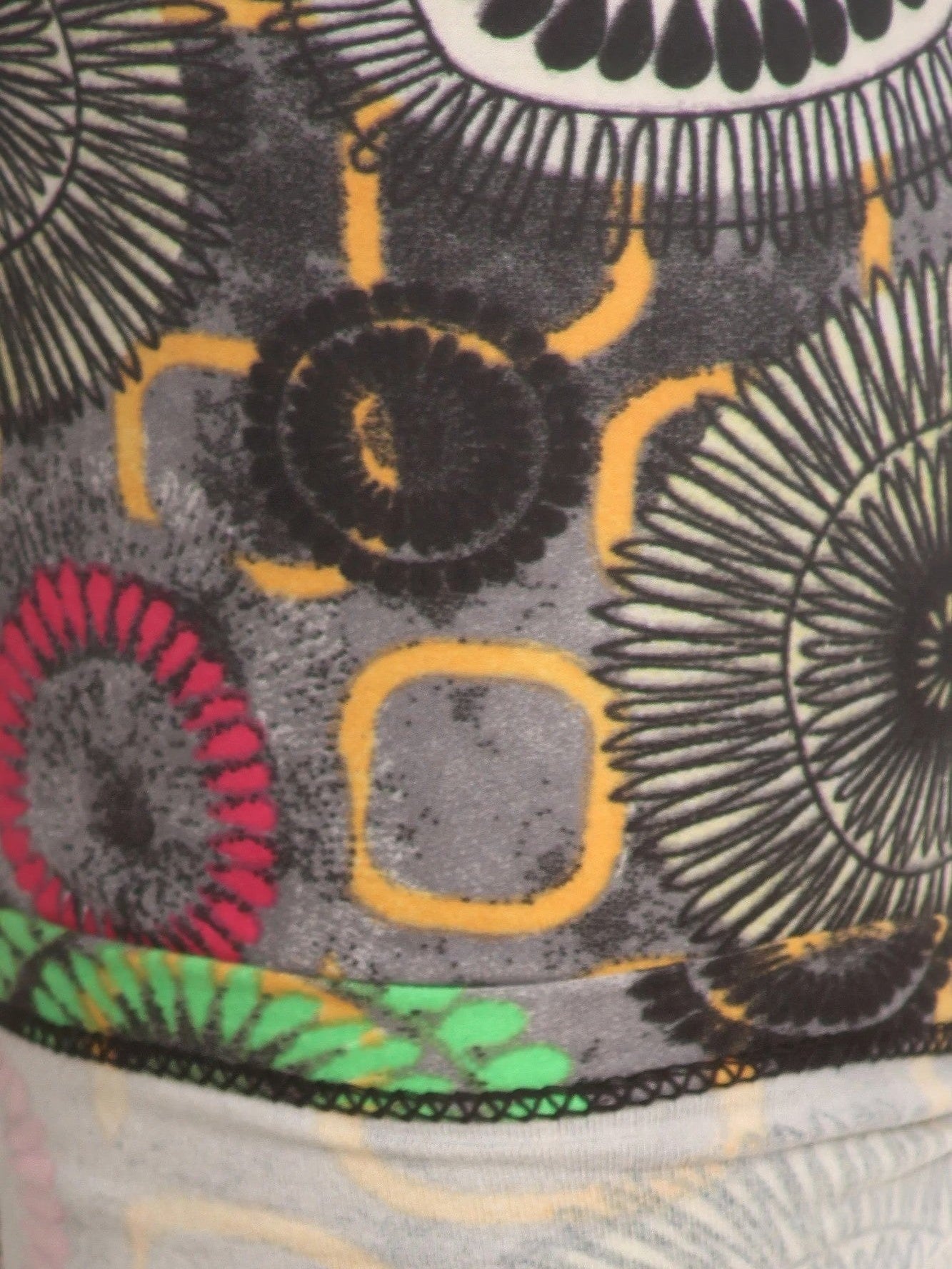 Plus Size Women Abstract Print, Full Length Leggings In A Slim Fitting Style With A Banded High Waist NicholesGifts