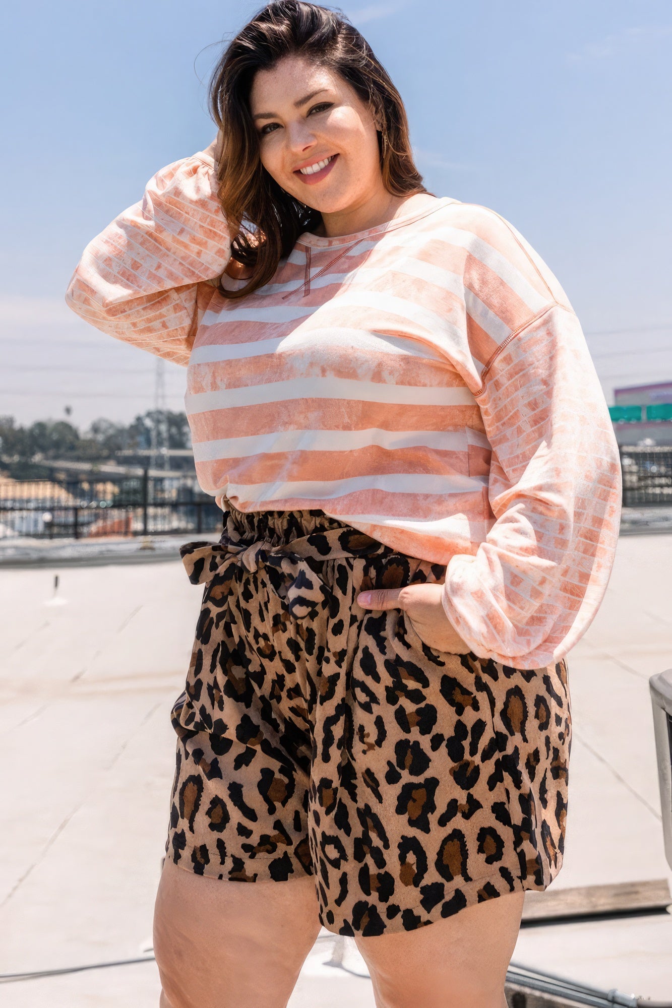 Stripe Printed French Terry Top NicholesGifts