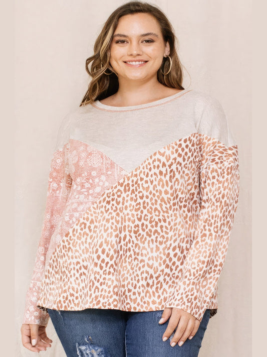 Print Block French Terry Top NicholesGifts