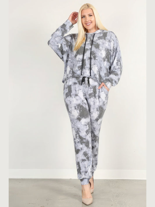 Tie Dye Print Pullover Hoodie And Sweatpants NicholesGifts