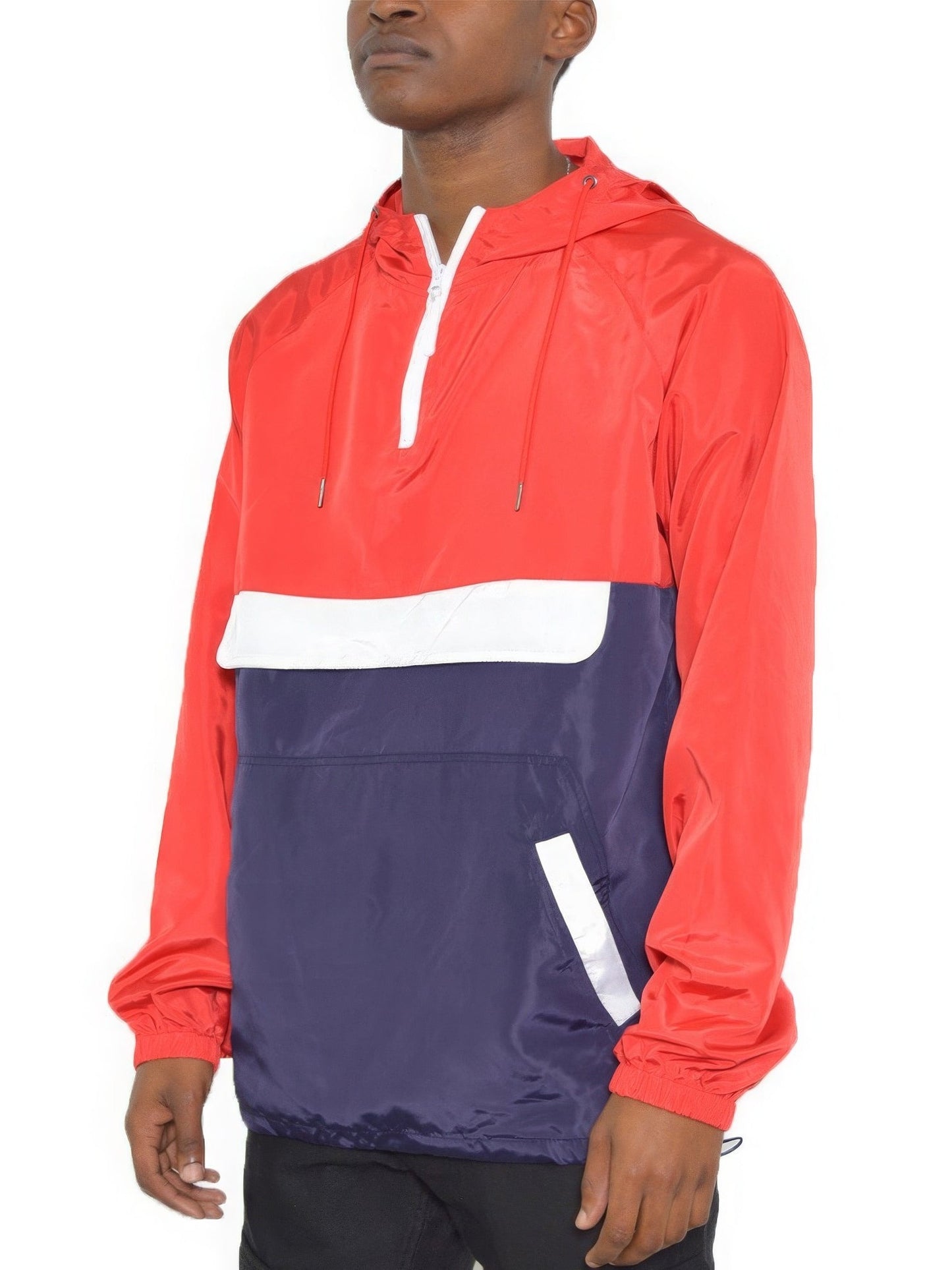 Men Color Block Anorak Jacket Pullover Windbreaker NicholesGifts