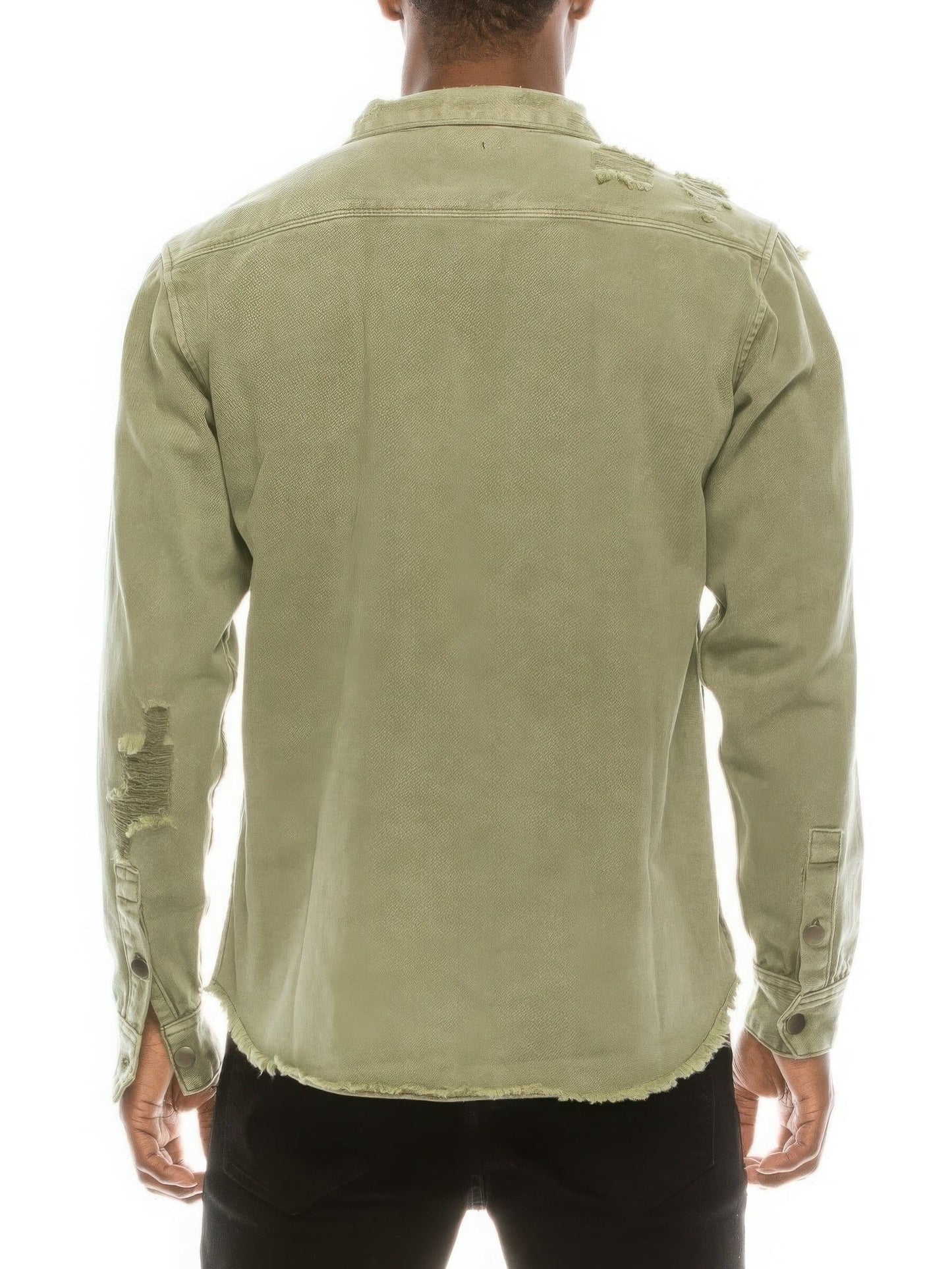 Men's Ripped Denim Overshirt NicholesGifts