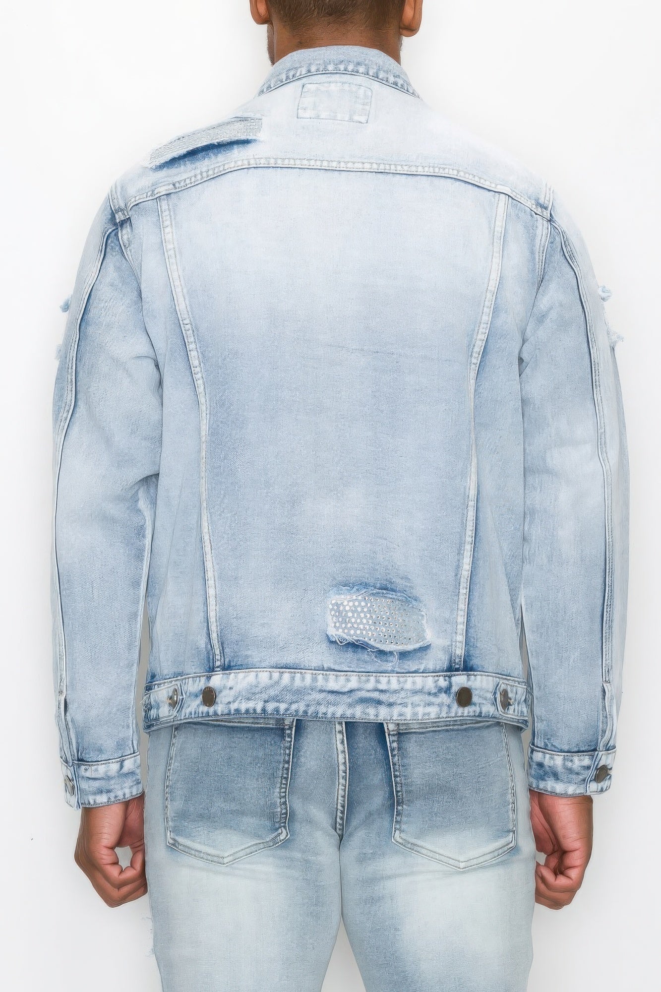 NicholesGifts Men Diamond Denim Jacket NicholesGifts