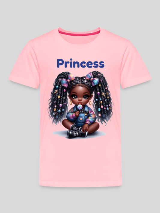 African American Toddler Girls Princess Short Sleeve T-Shirt NicholesGifts