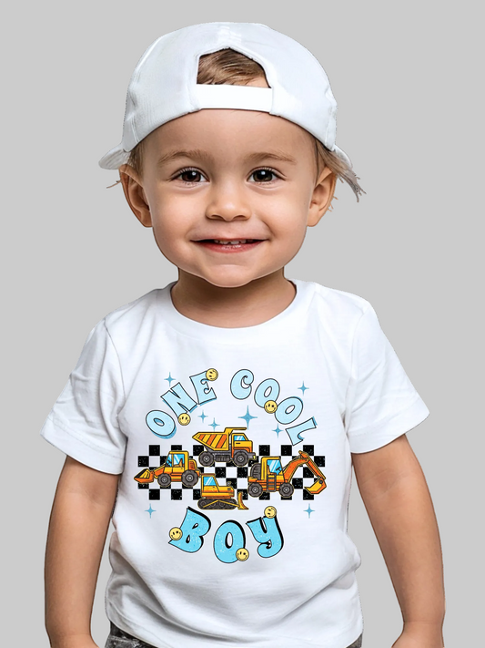 Toddler Boys One Cool Boy Short Sleeve Crewneck T-Shirt nicholesgifts