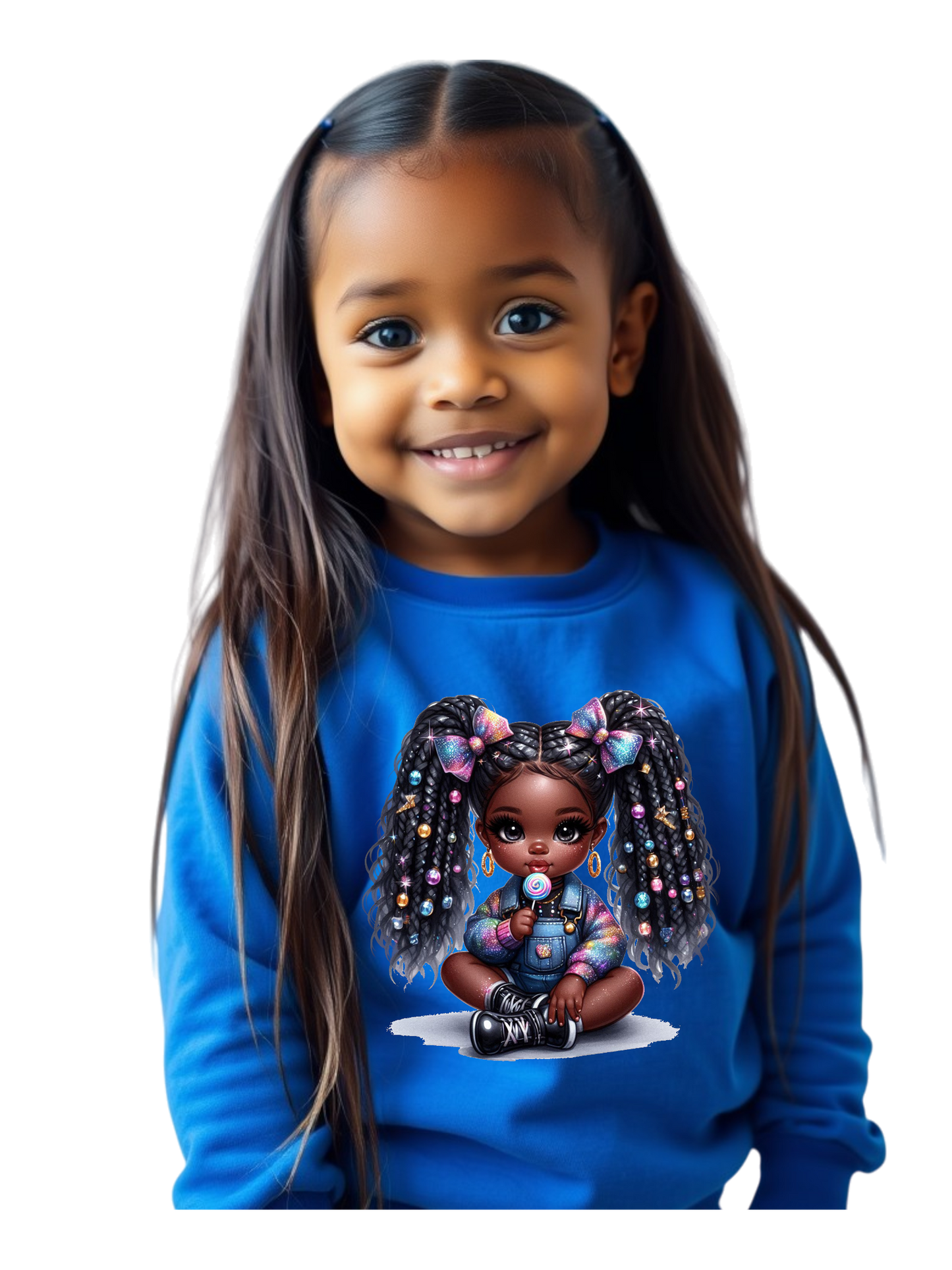 African American Toddler Girls Cute Bows Long Sleeve Crewneck Sweatshirt NicholesGifts