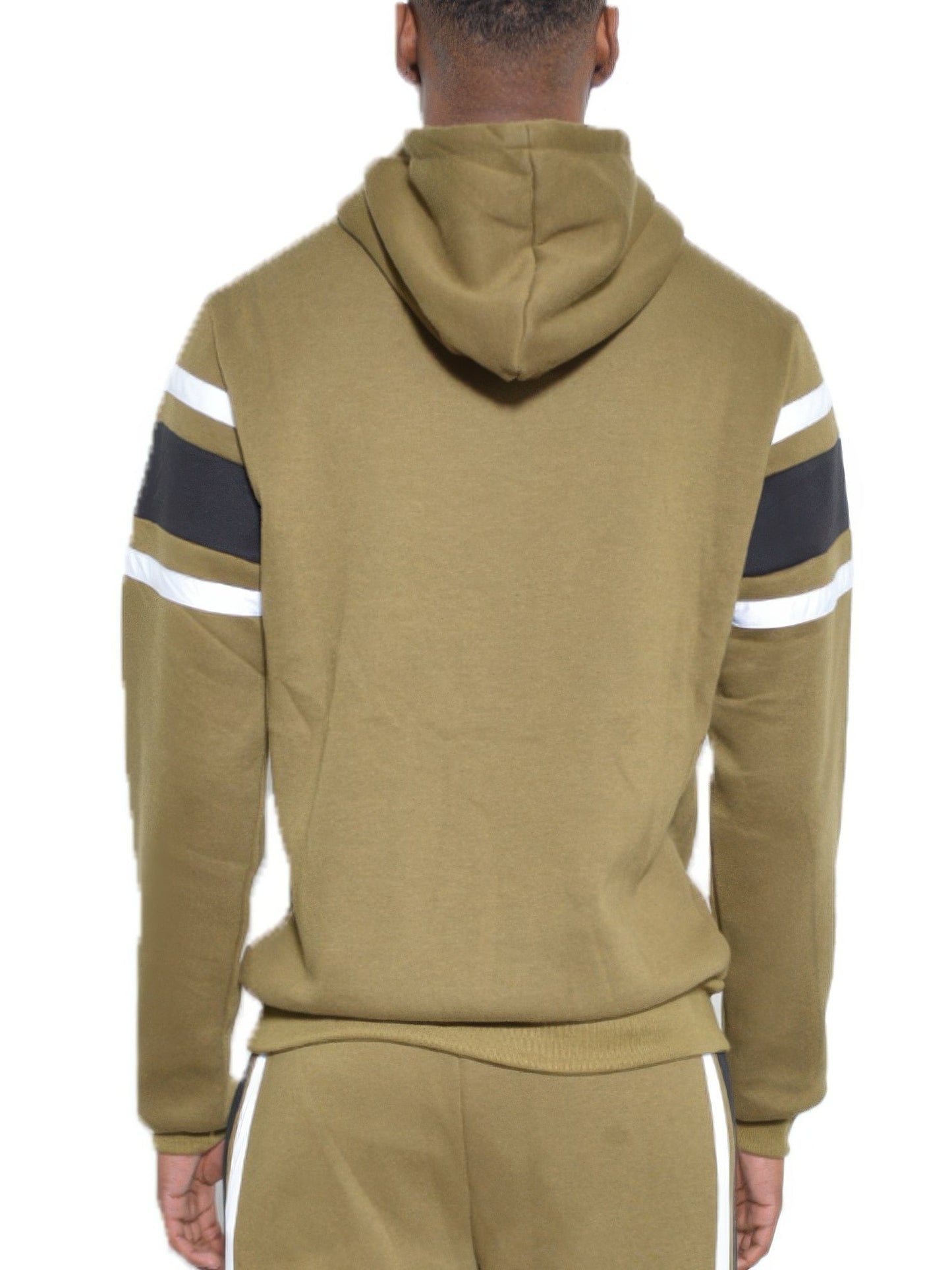 Men Solid With Three Stripe Pullover Hoodie NicholesGifts