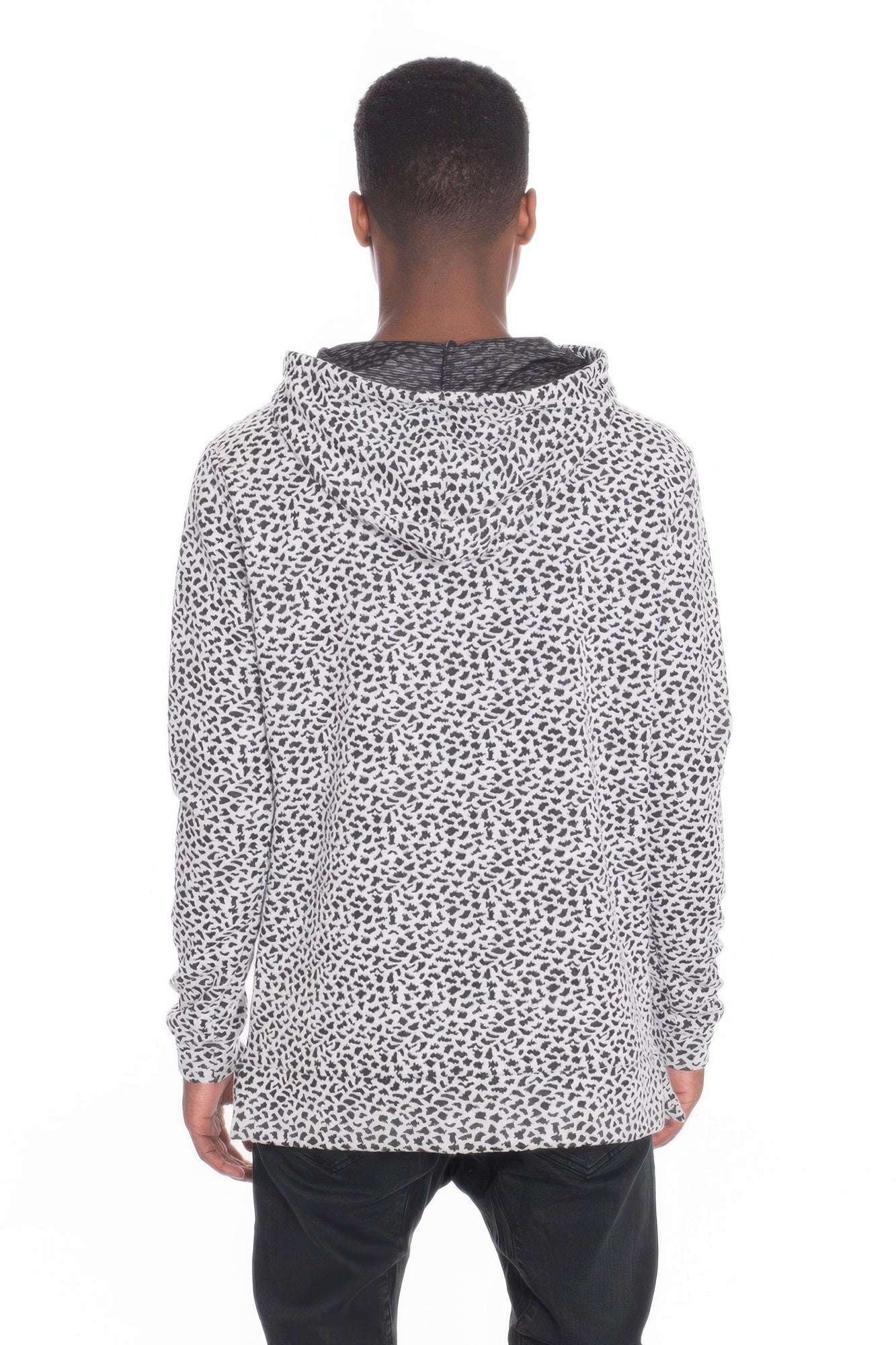 Men's Casual Black and White Pullover Hoodie NicholesGifts