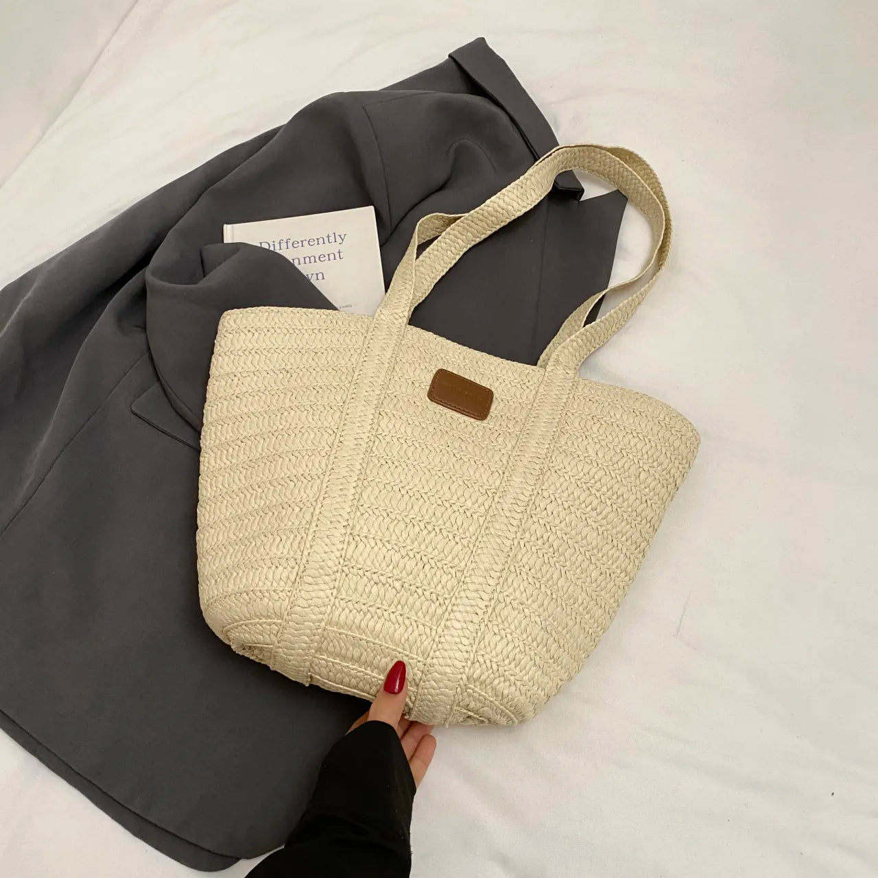 Woven Straw Beach Tote Bag Trendsi