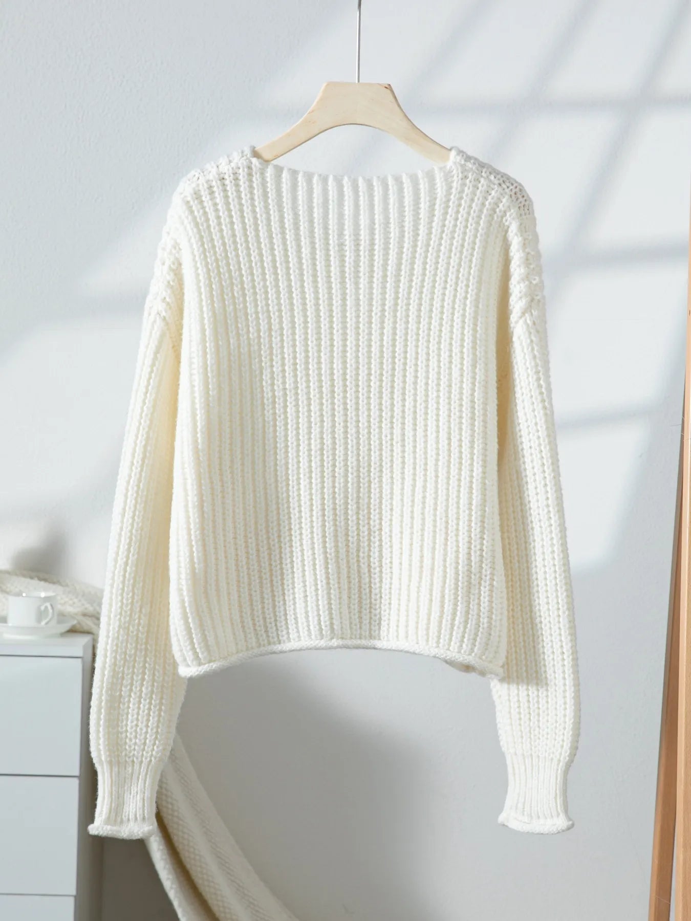 Button-Front Knit Cardigan with Pockets