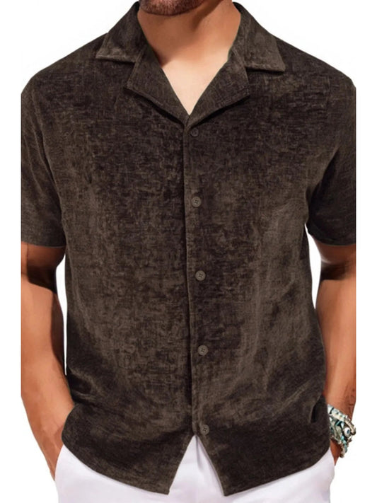 Men's Plus Size Button Down Short Sleeve Shirt Trendsi