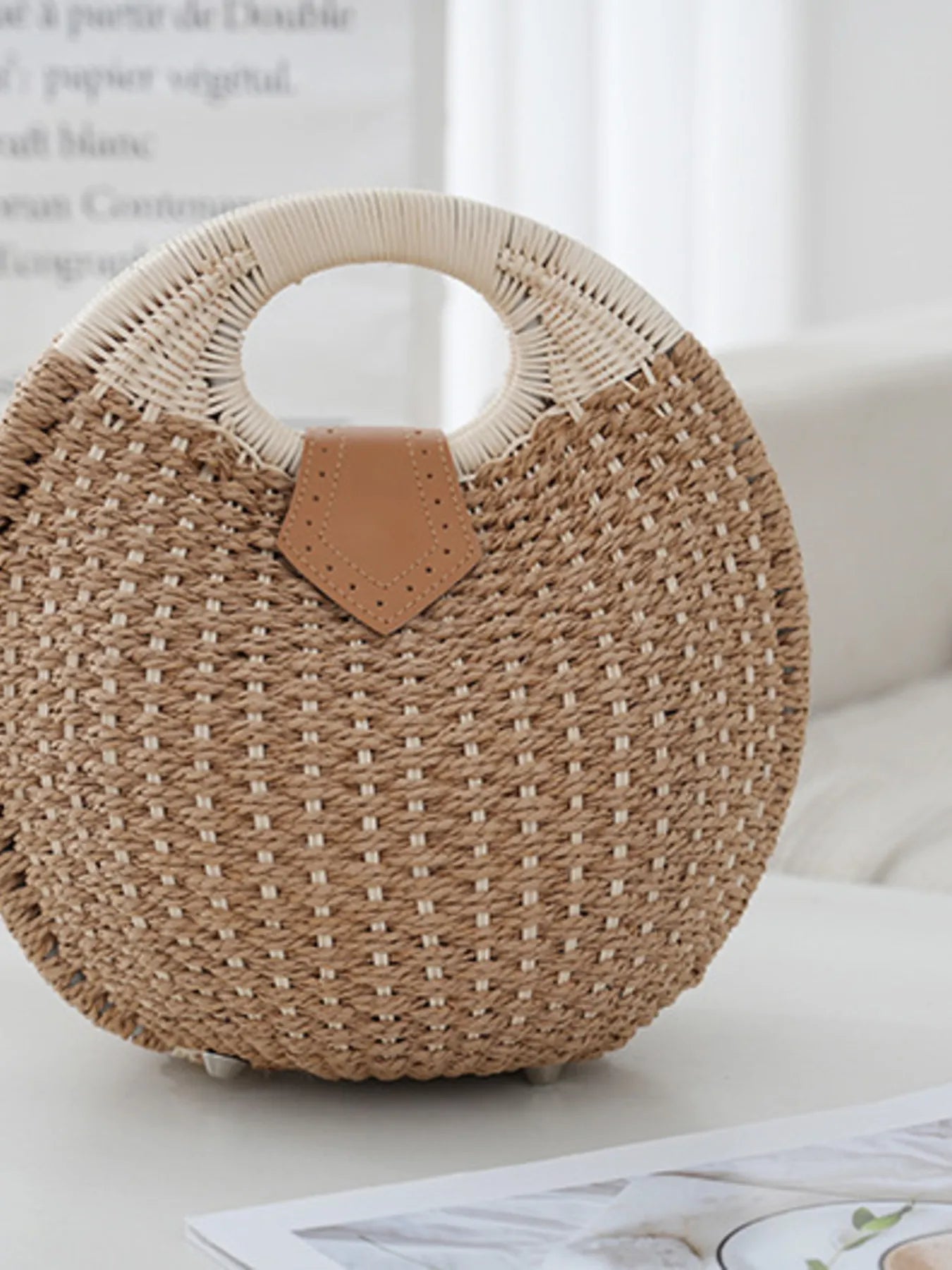 Straw Braided Round Handbag Trendsi