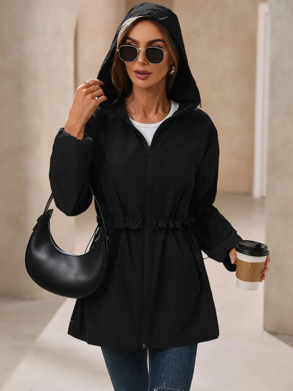 Ivy Lane Outdoor Waterproof Long Sleeve Hooded Windbreaker nicholesgifts