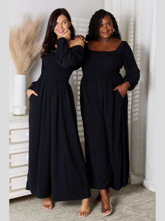Double Take Square Neck Jumpsuit with Pockets nicholesgifts