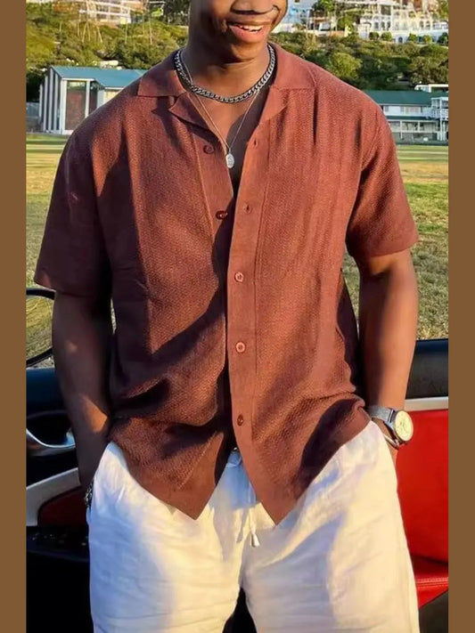 Men's Plus Size Button Down Short Sleeve Shirt NicholesGifts