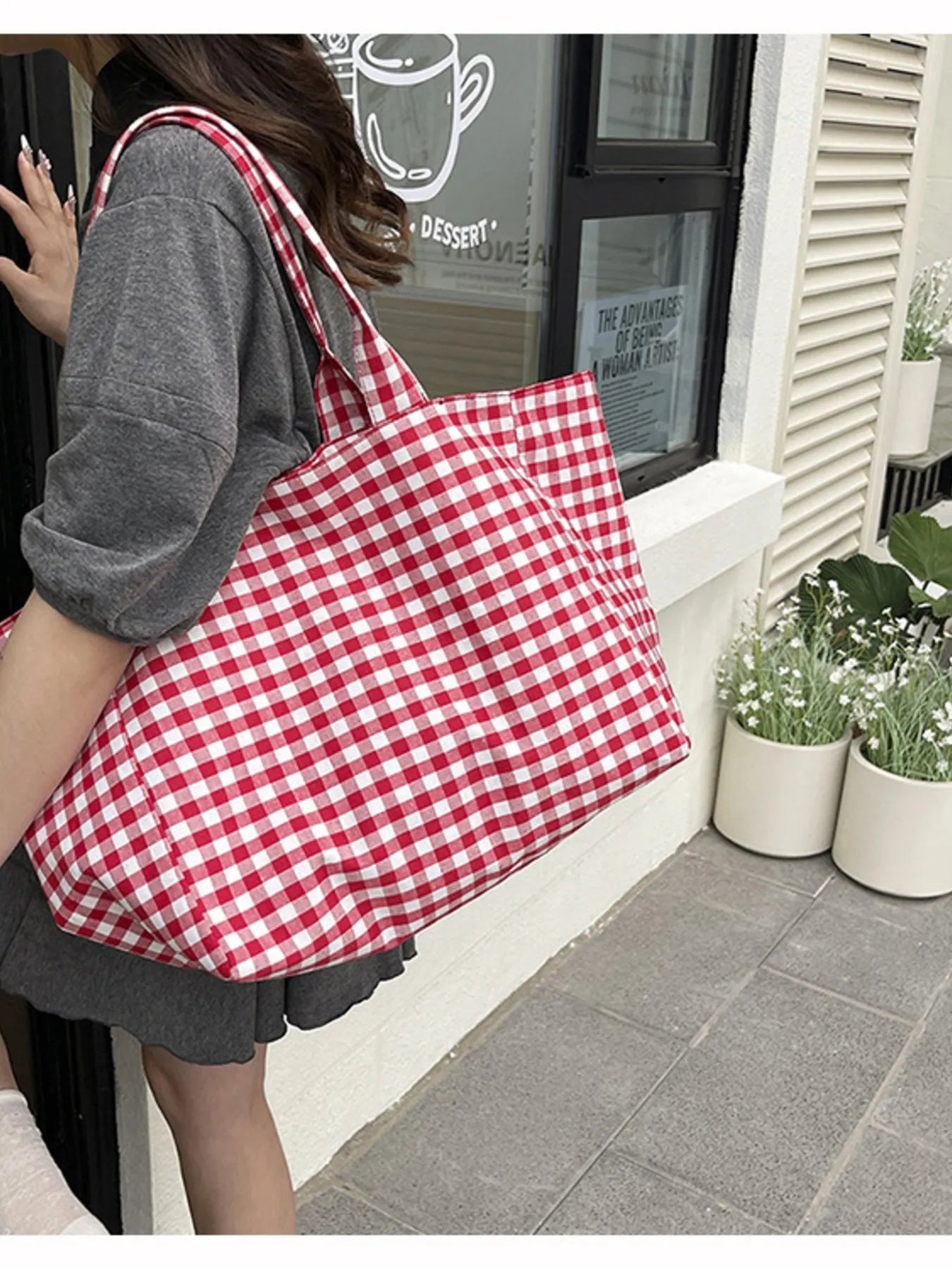 Classic Plaid Tote Bag Trendsi