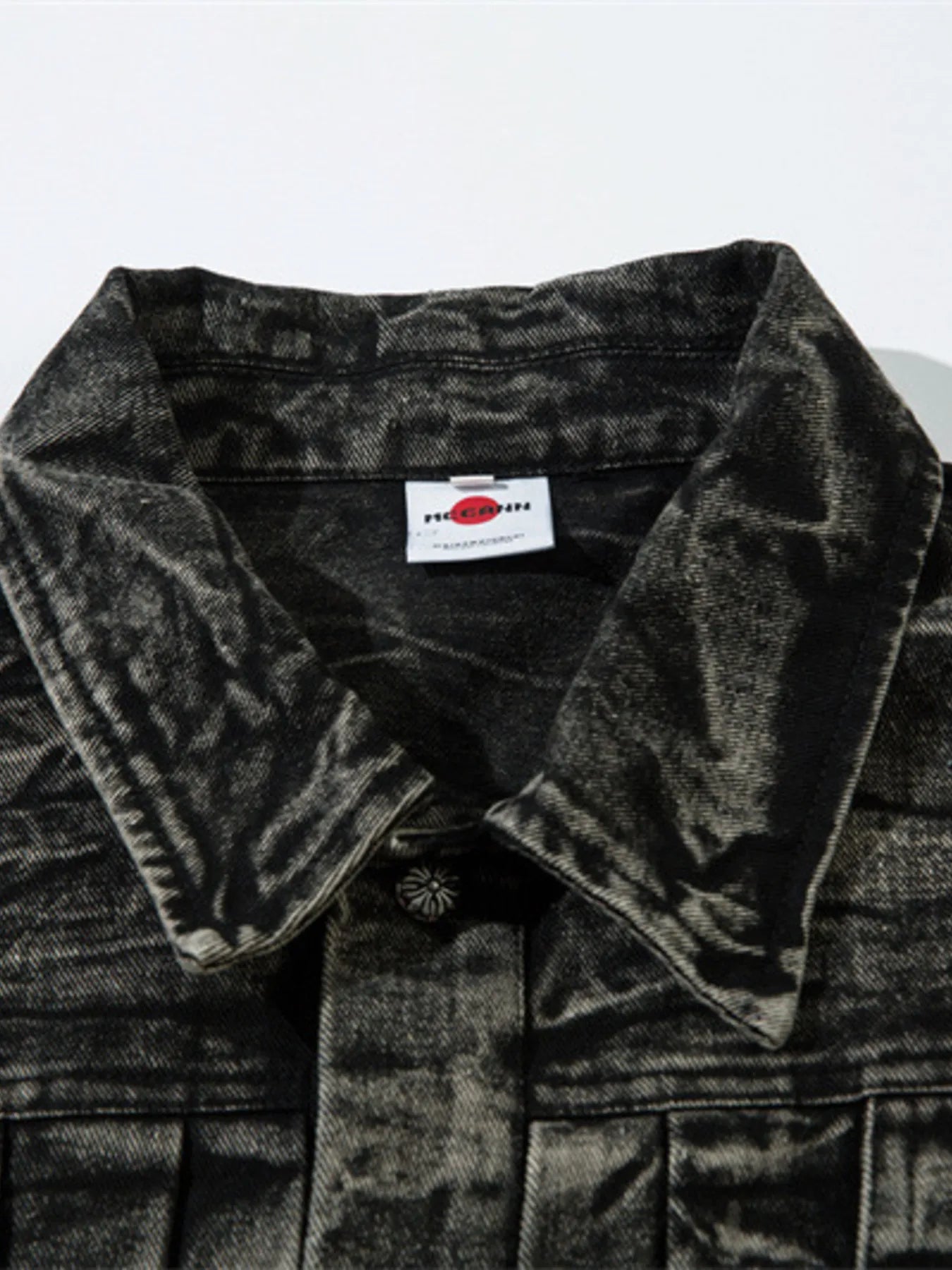 Men's Washed Button Up Denim Jacket Trendsi