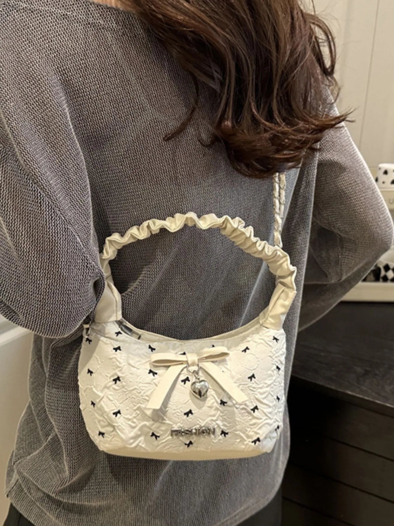 Bow Ruched Strap Crossbody Bag Trendsi
