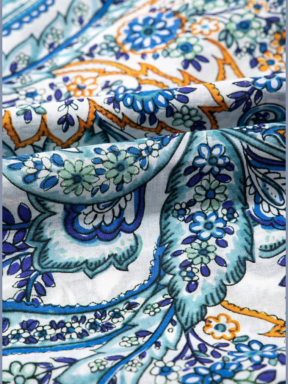 Paisley Floral V Neck Short Sleeve Mini Dress NicholesGifts