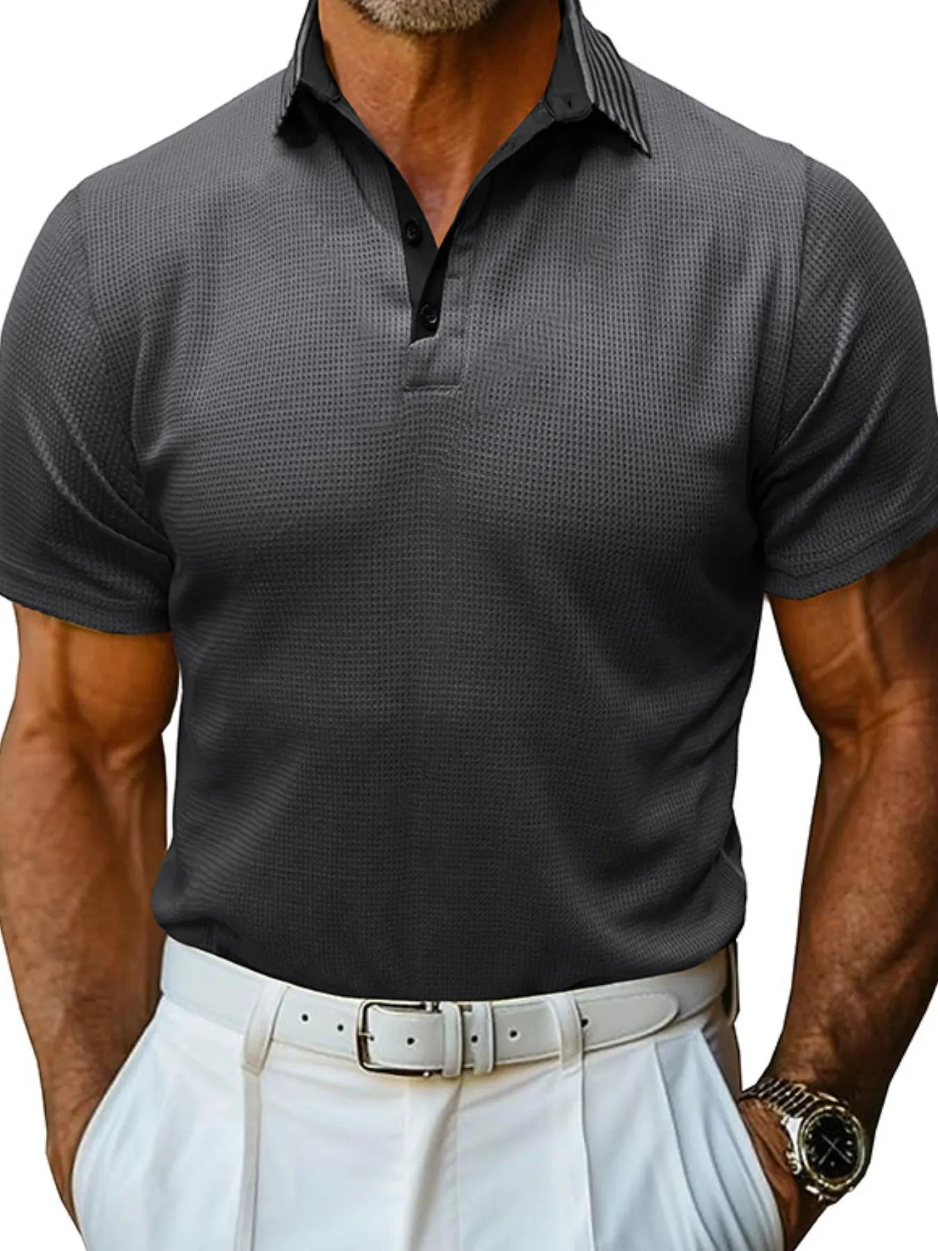 Men's Classic Textured Golf Polo Shirt