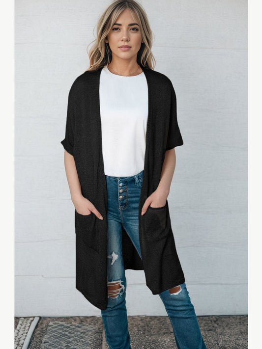 NicholesGifts Women Open Front Sweater Cardigan with Pockets