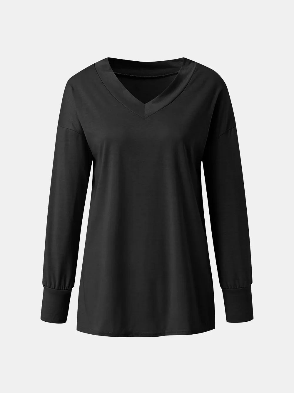 Women Full Size V-Neck Long Sleeve T-Shirt nicholesgifts