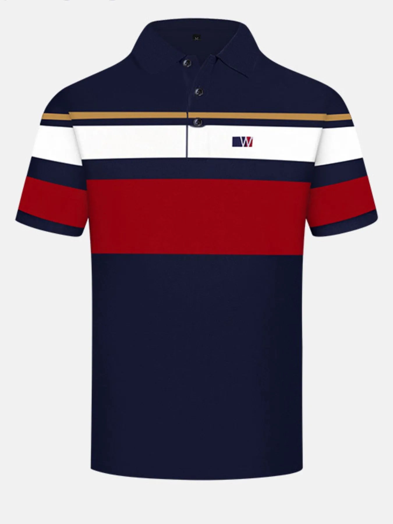 Men's Full Size Color Block Short Sleeve Polo Plus Size