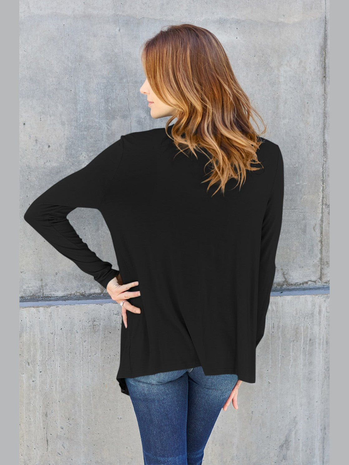 NicholesGifts Women Basic Bae Full Size Open Front Long Sleeve Cardigan NicholesGifts