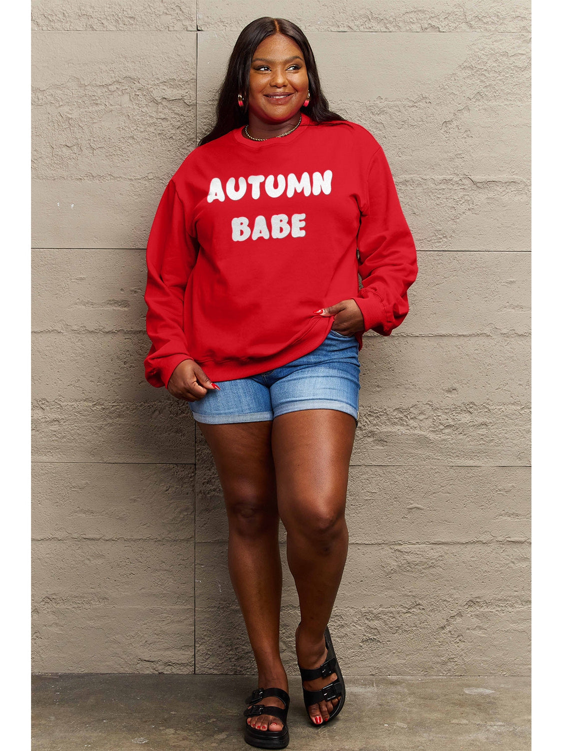 Simply Love Full Size AUTUMN BABE Graphic Sweatshirt NicholesGifts