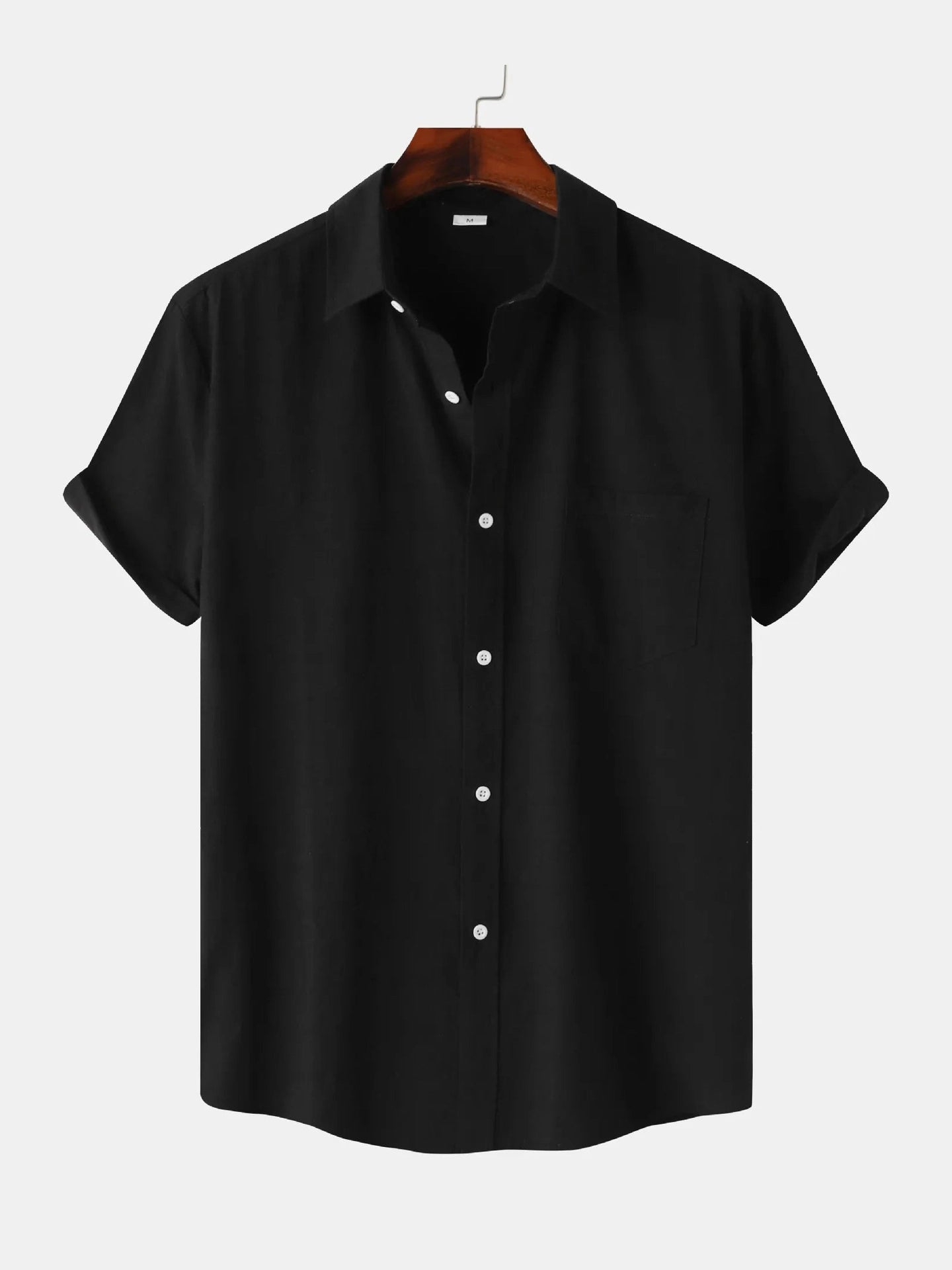 Men's Short Sleeve Button Down Shirt with Chest Pocket Trendsi